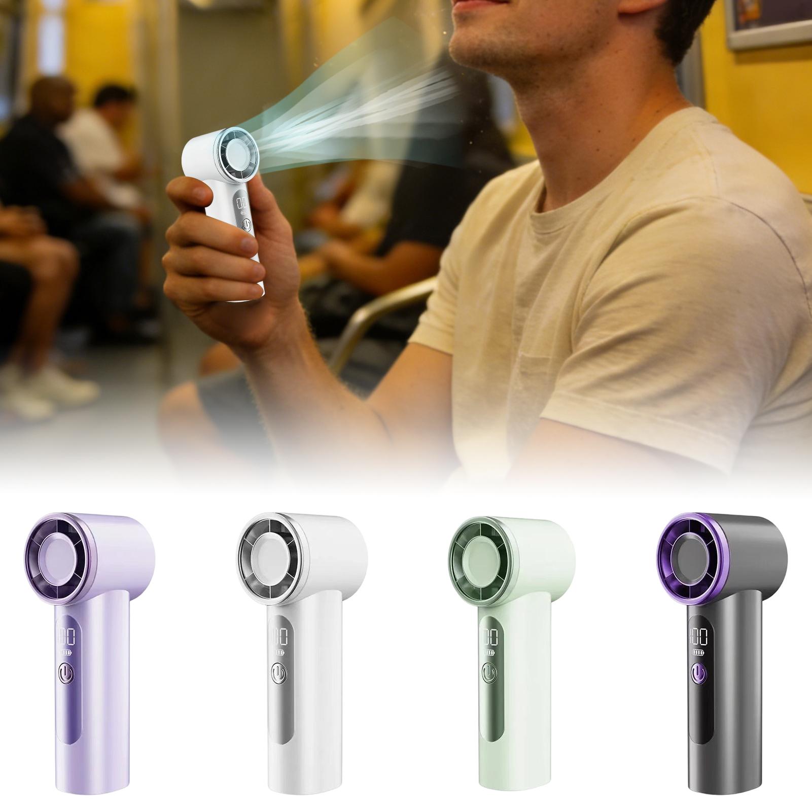 Outdoor Camping Misting Fan - USB充電式ミニハンドヘルドファン、旅行、オフィス、屋外、自宅、キャンプ、テーマパーク、通勤用のポータブル静音冷却ツール
