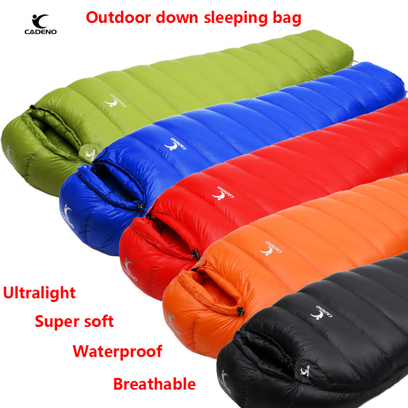 Ultralight Sleeping Bag - カデノ-超軽量寝袋,ナイロンミイラ,白いアヒル,アウトドア旅行,キャンプ,新しいセット,冬,秋,400g, 1200g