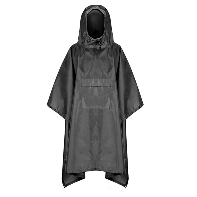 Camping Rain Poncho - AB34-アウトドアレインコート レインポンチョ ポケット付き レインコートジャケット サンシェルター キャンプ