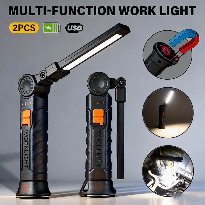 Outdoor Camping Glamping - ポータブル COB LED 懐中電灯 USB 充電式ワークライト