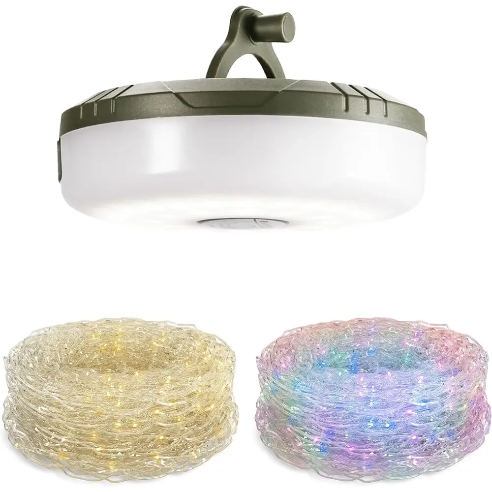 Outdoor Camping Lights String - 充電式キャンプ用ストリングライト、テント、日よけ、屋外キャンプ用の8つの照明モード付き
