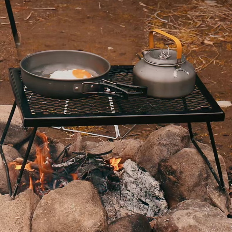 Outdoor Camping Cooking Table - 多機能折りたたみ式屋外テーブル,ミニテントデスク,ピクニックテーブル,加熱ラック,調理,高温