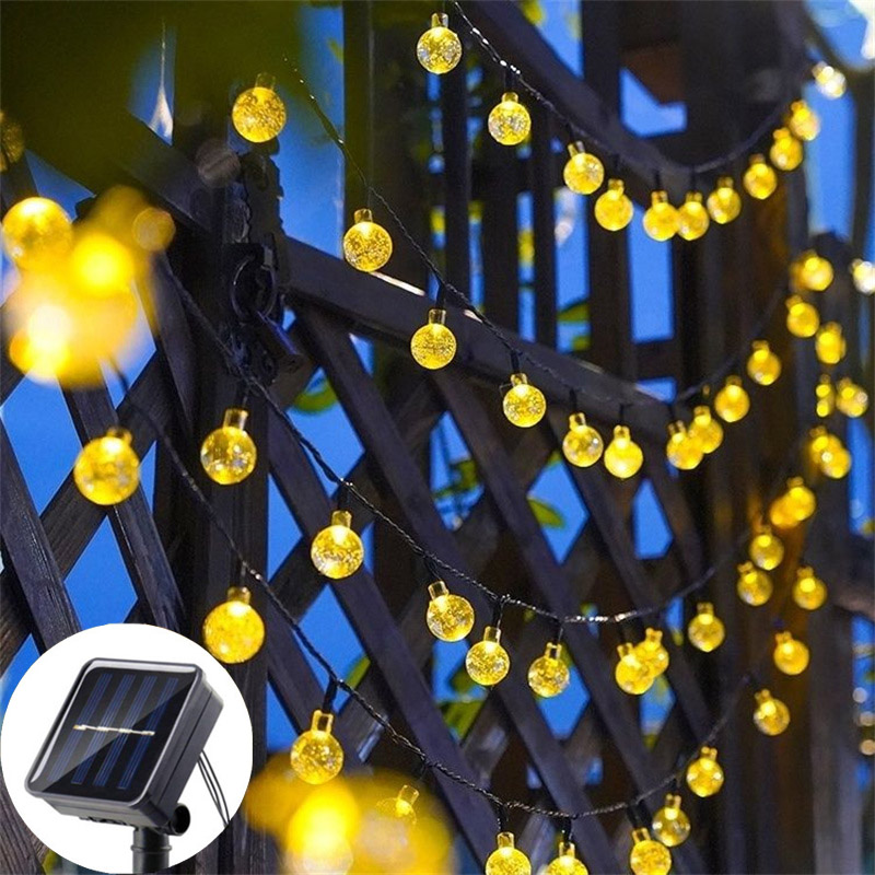Outdoor Camping Lights String - ソーラークリスタルボールフェアリーストリングライト屋外装飾キャンプ妖精ウェディングガーランドガーデンパーティー