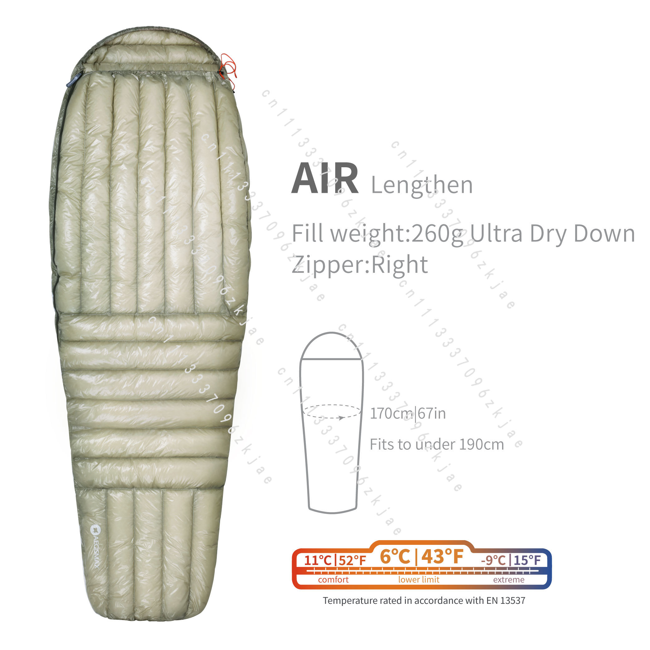 Ultralight Sleeping Bag - AIR 10D 800FP ウルトラドライダウン寝袋 超軽量 キャンプ