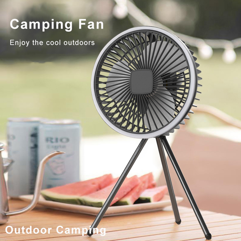 Outdoor Camping Misting Fan - ポータブルキャンプファン 10000mAh 5000mAh USB 充電式ワイヤレス天井扇風機 LED