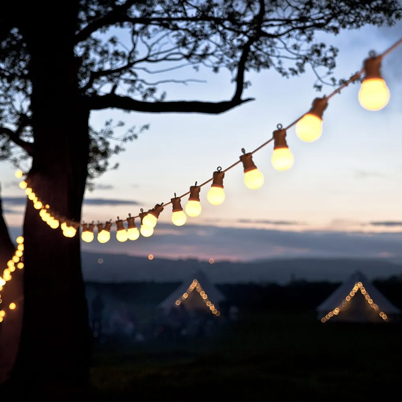 Outdoor Camping Lights String - 屋外パティオライト電球,防水ip44ランプ,クリスマス,庭,結婚式,キャンプ,g50,milky,23m