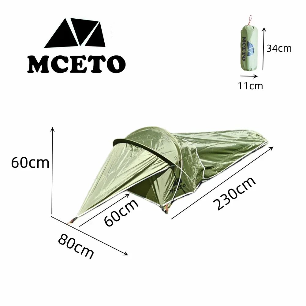 Ultralight Sleeping Bag - 一人超軽量キャンプテント屋外寝袋テントポータブルハイキングトレッキングバックパックテント 4 季節トンネル