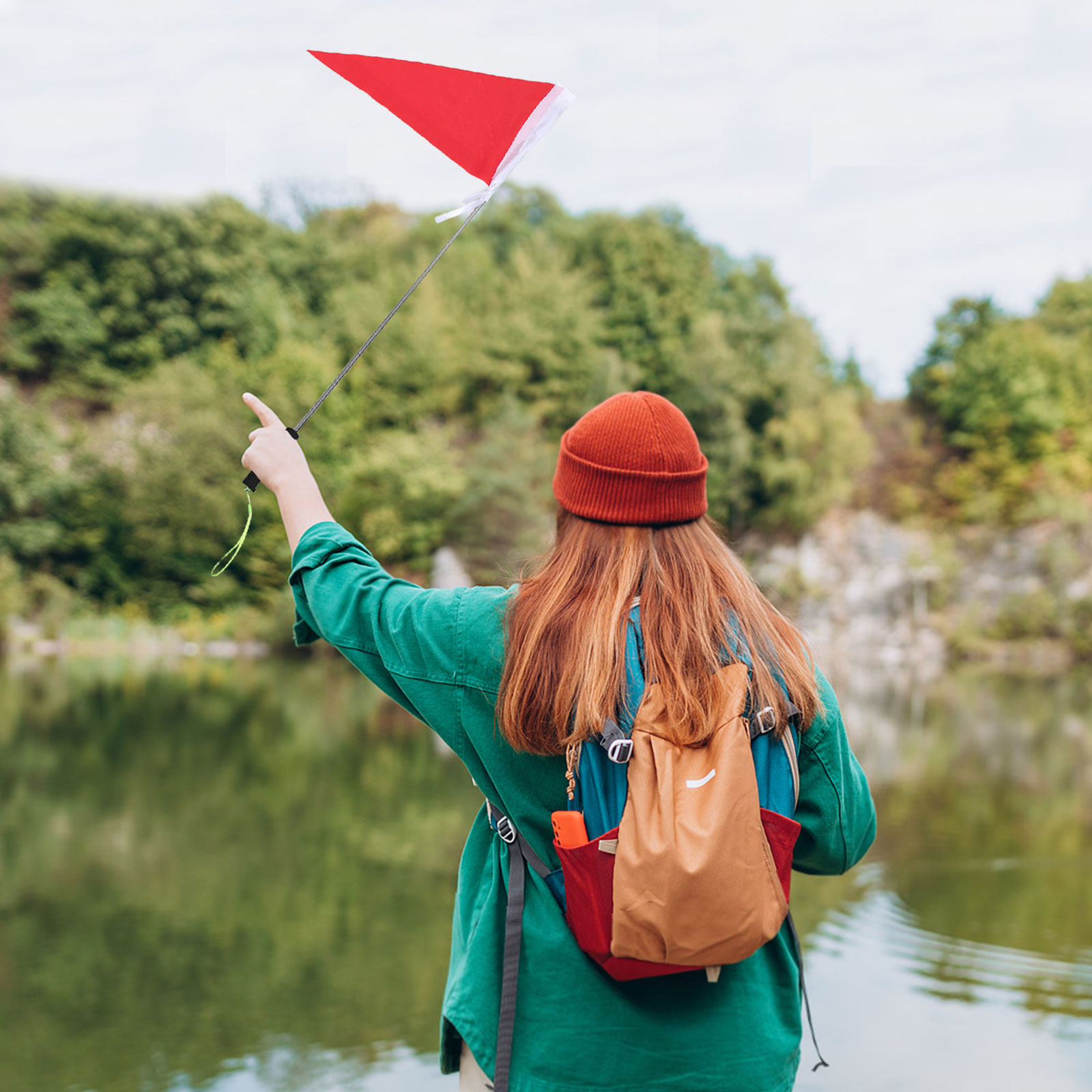 Outdoor Activities In Camping - 2セット 学生用ツアーガイド旗竿 伸縮式 1.2m 伸縮式三角旗 学校
