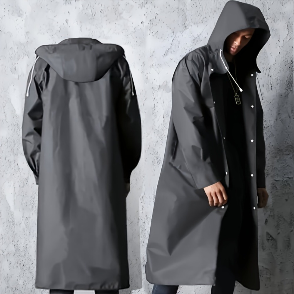 Camping Rain Poncho - 防水フード付きレインコート,大人用レインポンチョ,耐久性のあるエヴァ素材,ハイキング,旅行,釣り,アウトドアに最適