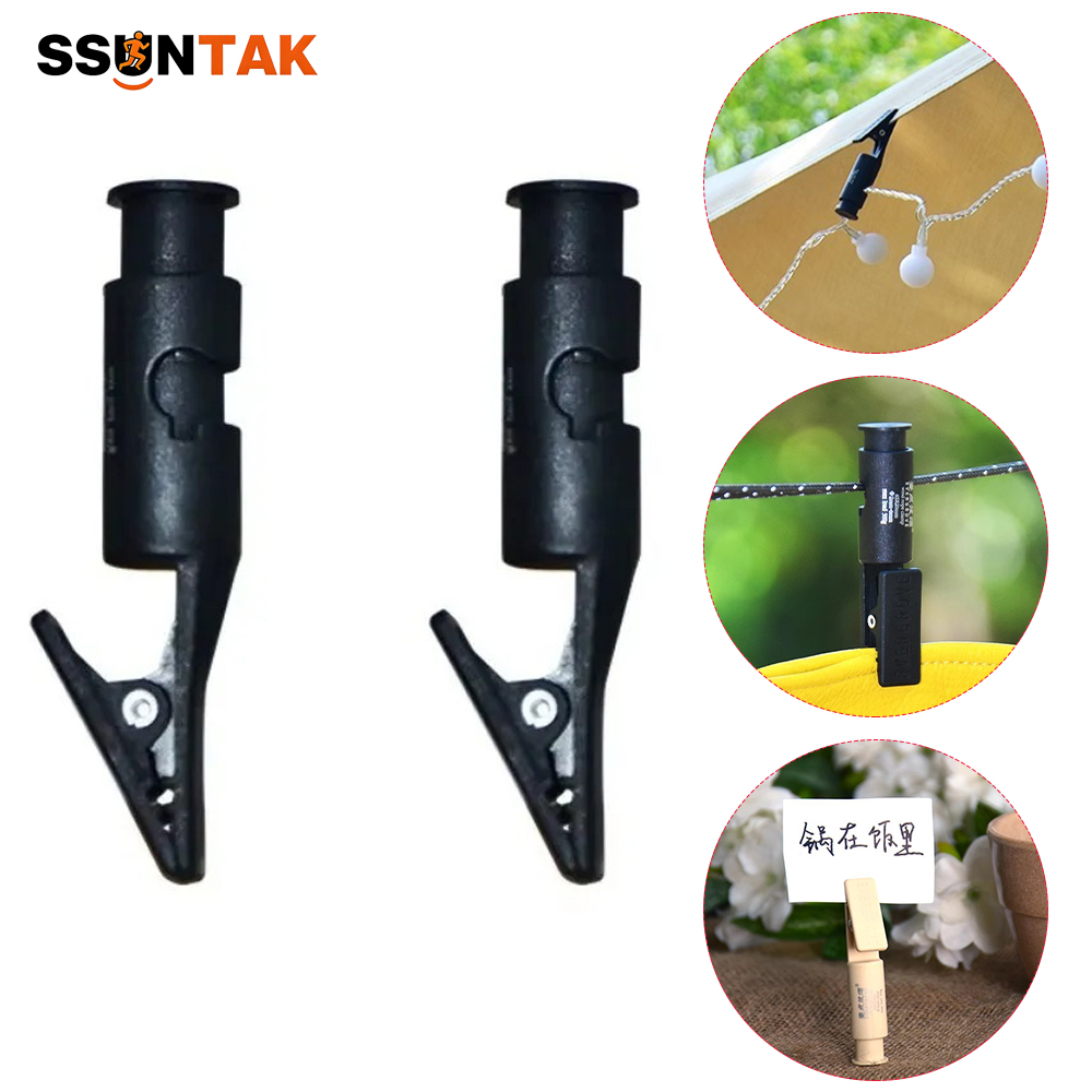 Outdoor Camping Lights String - SSUNTAK 防風服洗いバサミ アウトドアテントライトクリップ、多機能オーニングコードファスナー キャンプ用ストリングライト吊り下げ用