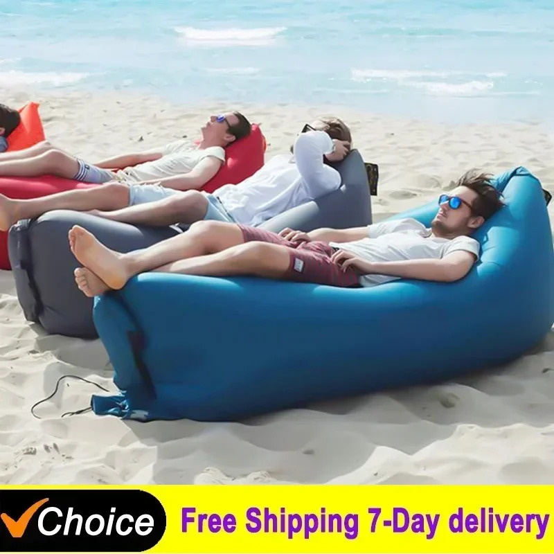Outdoor Camping Table And Chairs - 屋外用ポータブルインフレータブルソファ、屋外用シート、インフレータブルエアーラウンジャー、ブローアップチェアバッグ、バナナ型キャンプベッド、ビーンバッグ
