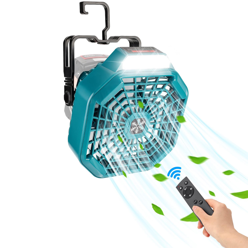 Outdoor Camping Misting Fan - Bosch 18V リチウム電池用ポータブル屋外ファン、3 つの省エネ速度設定付き、家庭、キャンプ、職場に最適