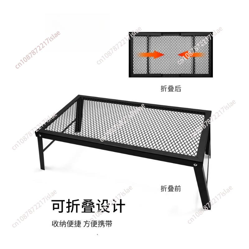 Outdoor Activities In Camping - ポータブル超軽量金属製折りたたみテーブル、ロードトリップ、キャンプ、焚き火、バーベキューなどのアウトドア活動に最適、折りたたみ式鉄製テーブル