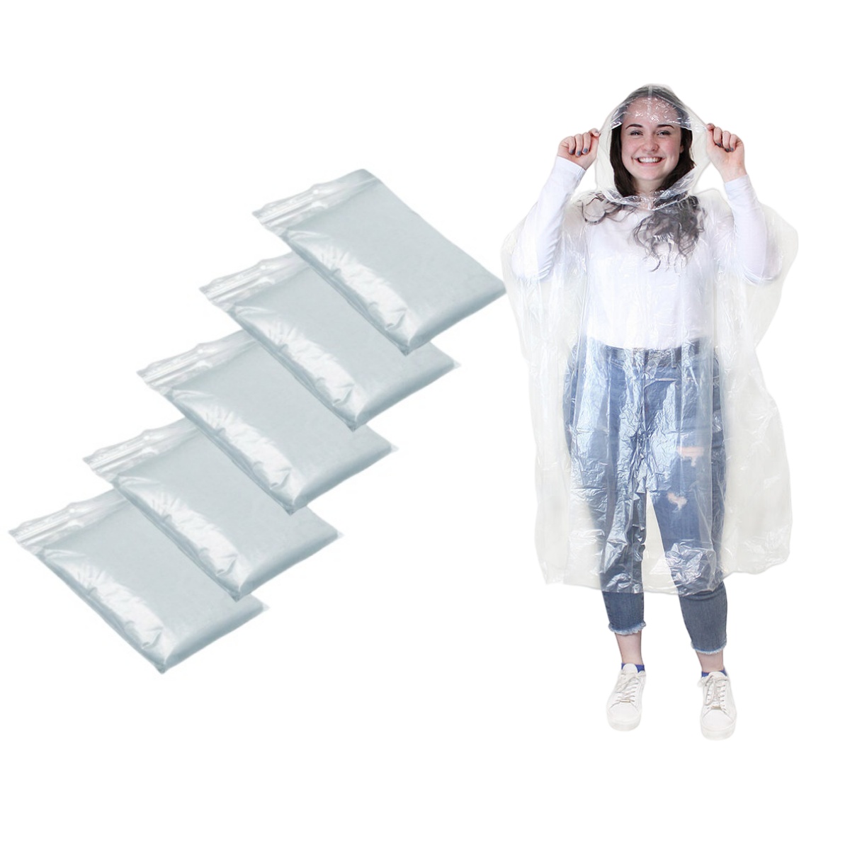 Camping Rain Poncho - 大人用の使い捨て防水レインコート,屋外ハイキング,山の旅,透明なポンチョ,ポータブル,12個