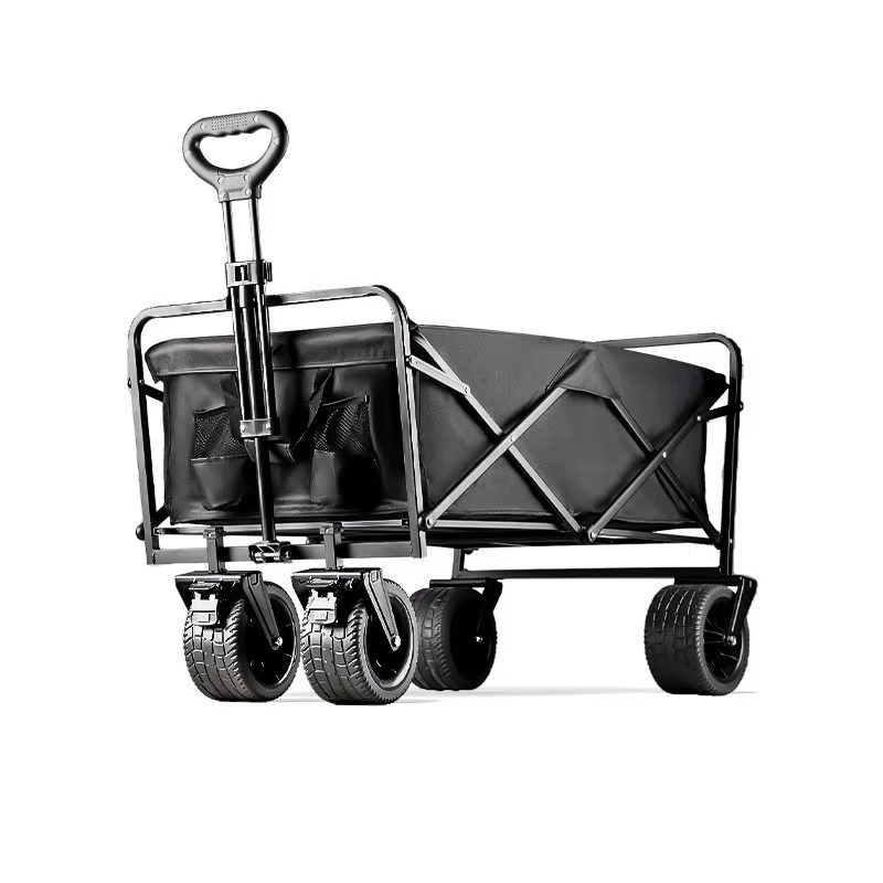 Outdoor Camping Vehicle Wagon - 軽量150Lポータブルスチール折りたたみカート、屋外車両ピクニックトロリーワゴンカート、実用的なキャンプ用ストール付き