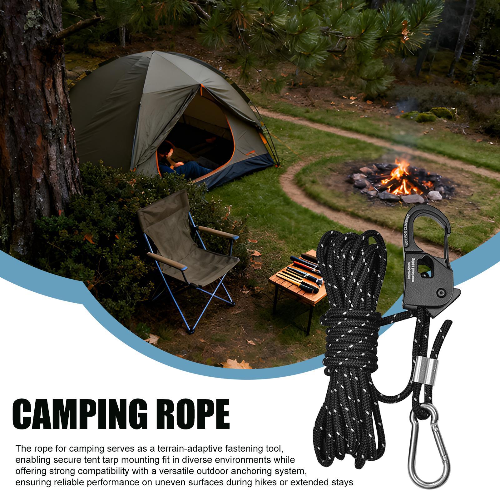 Outdoor Camping Guy - 反射性ナイロン製キャンプロープ テントガイライン コードバックル付き タープ、オーニング、ハイキング、クライミング、ガーデン、アウトドアシェルター用