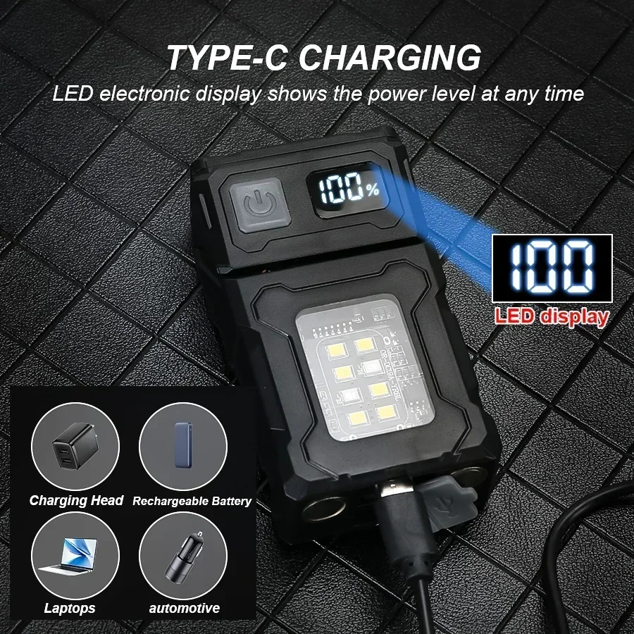 ミニ USB 充電式 LED 懐中電灯ポータブルテールマグネ - Outdoor Camping Glamping のレビューと価格