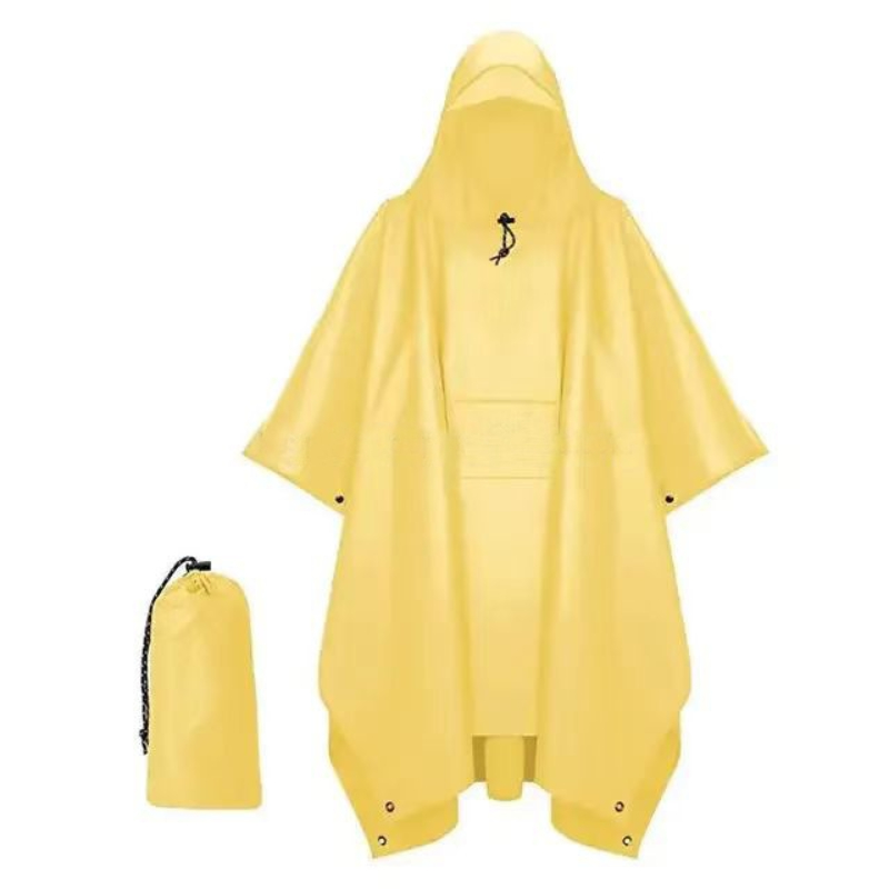 屋外 3 で 1 軍事レインコートフード付きスリーブ防水レイ - Camping Rain Poncho のレビューと価格