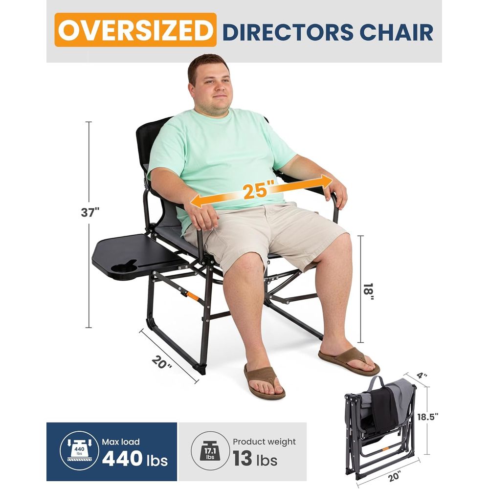 特大キャンプディレクターズチェア（背が高く大きな方向け）、頑 - Folding Chair のレビューと価格