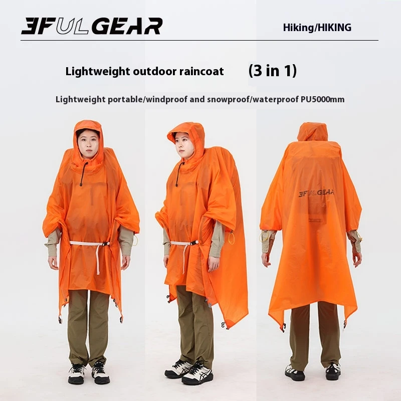 3F UL GEAR 超軽量ハイキングレインコート 3 in - Camping Rain Poncho のレビューと価格