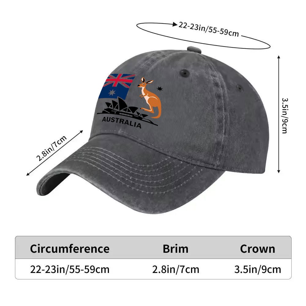 オーストラリア国旗カンガルーベースボールキャップユニセックス - Outdoor Camping Australia のレビューと価格