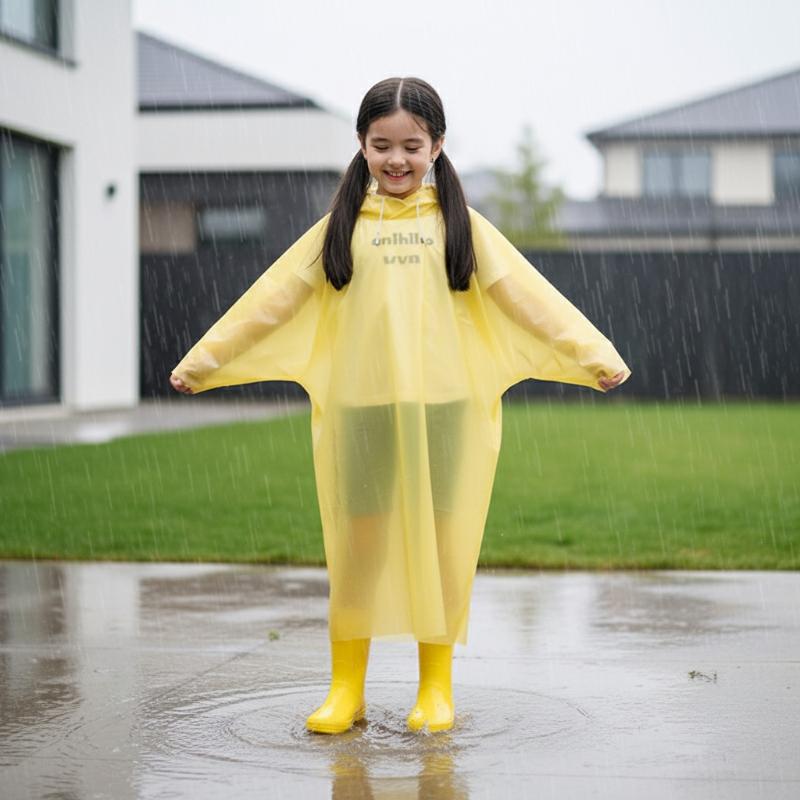 子供用使い捨てレインコート EVA ロングワンピースポンチョ - Camping Rain Poncho のレビューと価格