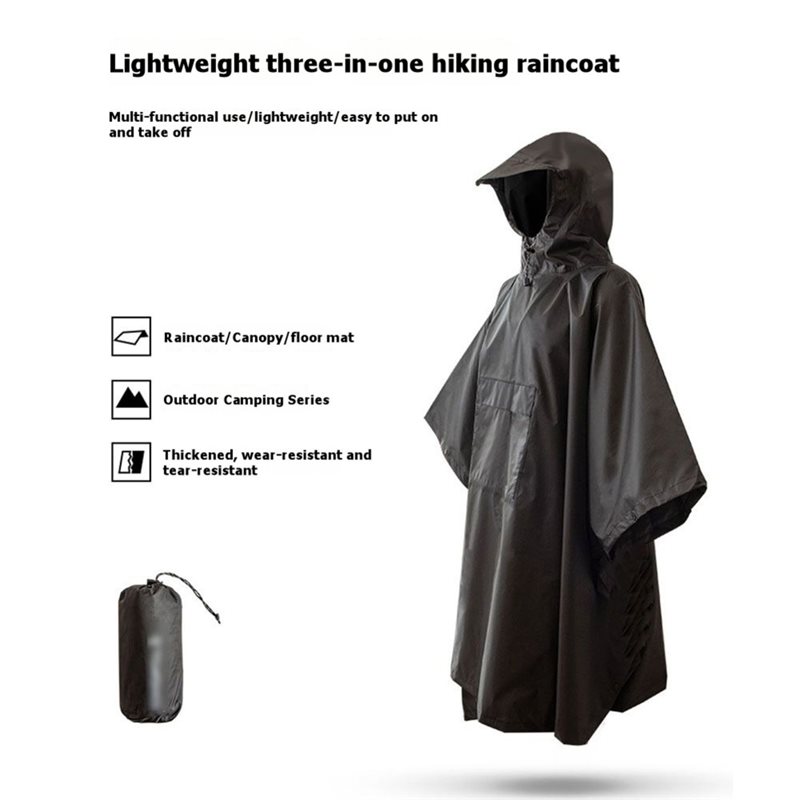 AB34-アウトドアレインコート レインポンチョ ポケット付 - Camping Rain Poncho のレビューと価格