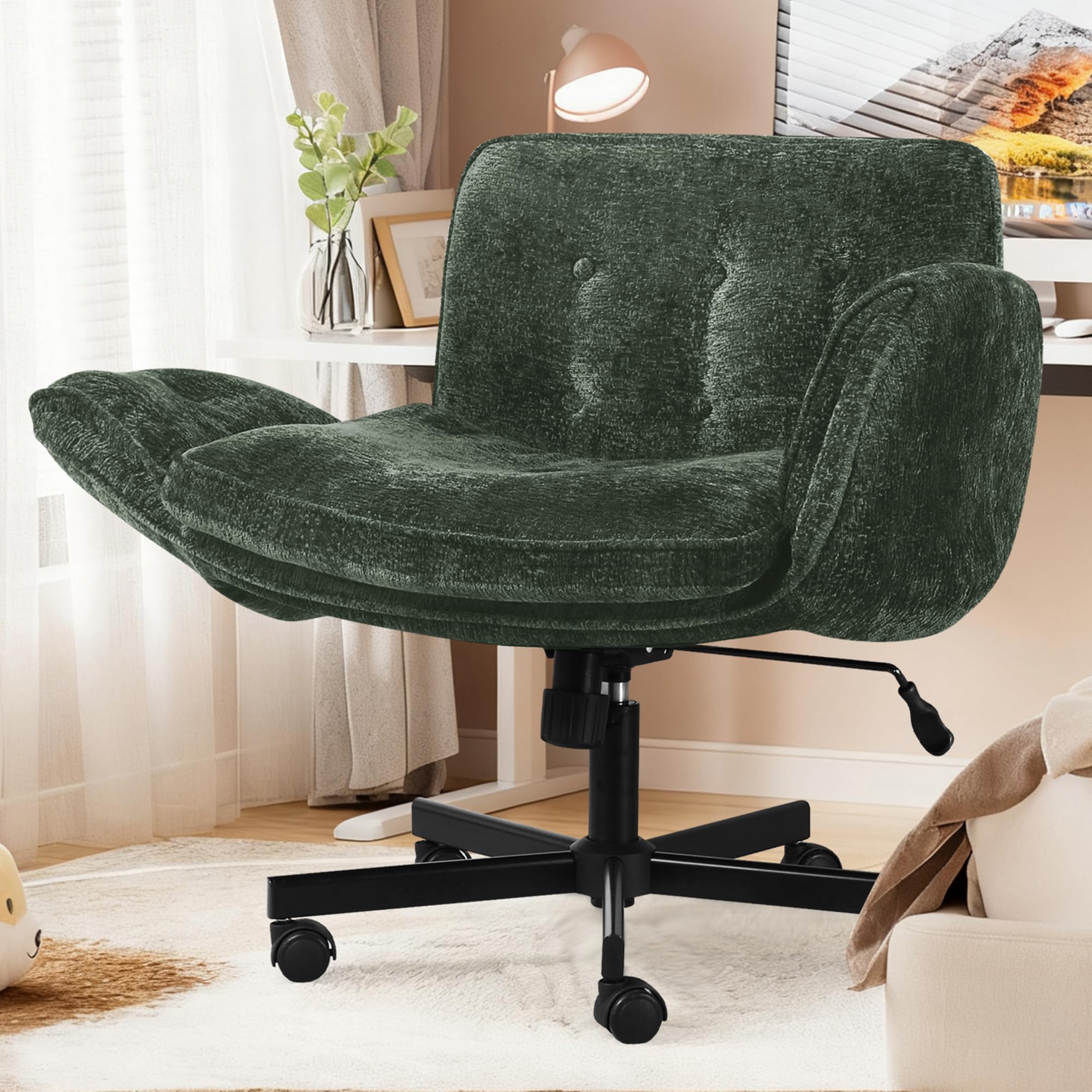 クロスチェア（車輪とアームレスト付き）、シェニールクロスレッ - Folding Chair のレビューと価格