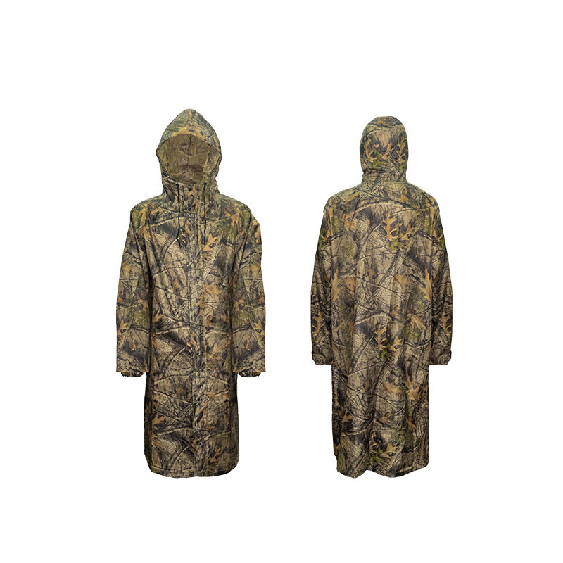 男性と女性のためのカモフラージュロングレインコート、迷彩防水 - Camping Rain Poncho のレビューと価格