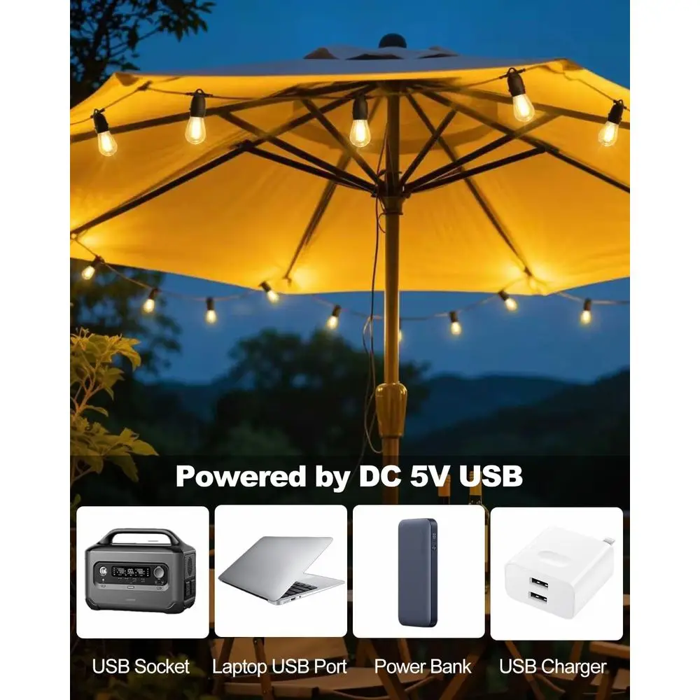 24.6フィートUSB電源ストリングライト、10個のLED電 - Outdoor Camping Lights String のレビューと価格