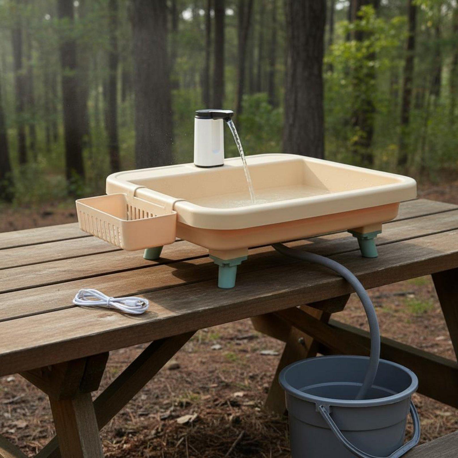 屋外キャンプ用洗面器 ポータブルシンク 電動ウォーターポンプ - Outdoor In Camping のレビューと価格