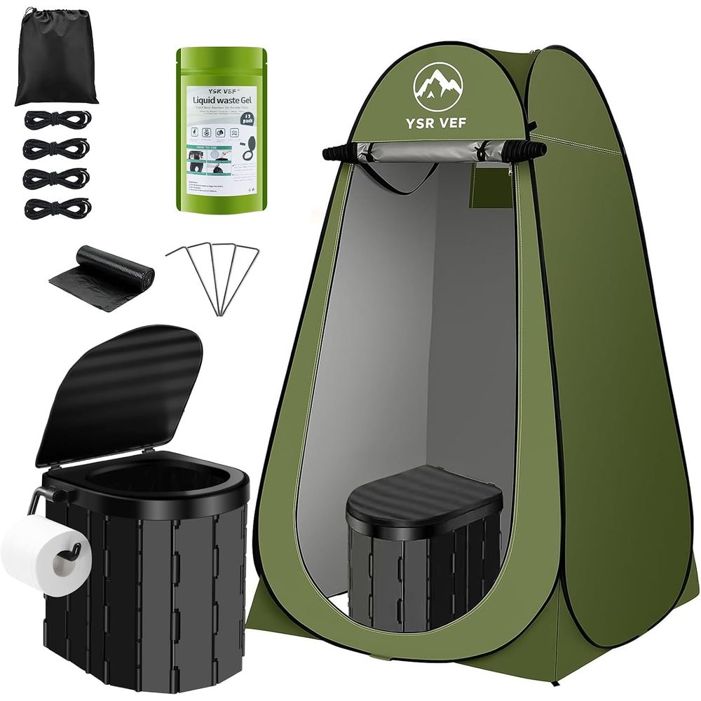 ポータブルトイレキット、ポップアップ式プライバシーテントとう - Outdoor In Camping のレビューと価格