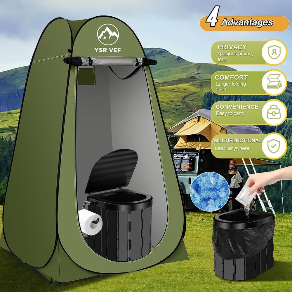 ポータブルトイレキット、ポップアップ式プライバシーテントとう - Outdoor In Camping のレビューと価格