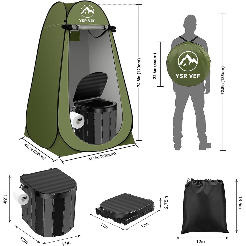 ポータブルトイレキット、ポップアップ式プライバシーテントとう - Outdoor In Camping のレビューと価格