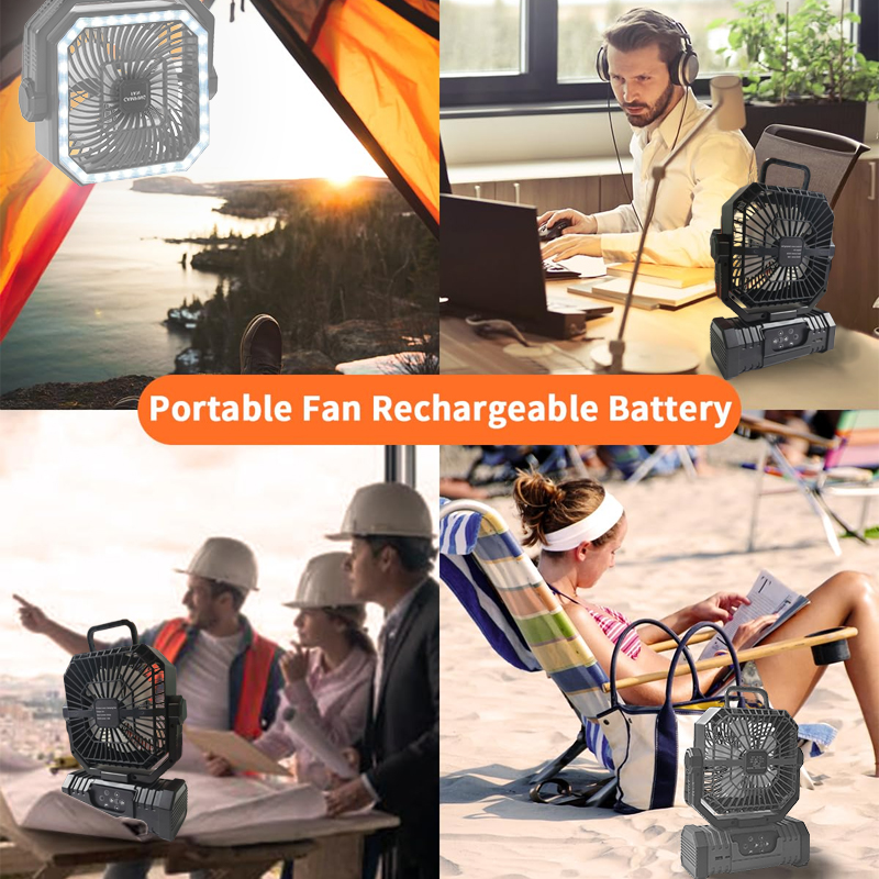 20000mAh キャンプ用天井ファン 充電式バッテリー駆動 - Outdoor Camping Misting Fan のレビューと価格