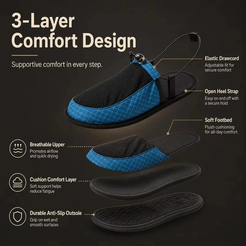 超軽量折りたたみ式アウトドアキャンプスリッパ 男女兼用 速乾 - Outdoor Camping Slippers のレビューと価格