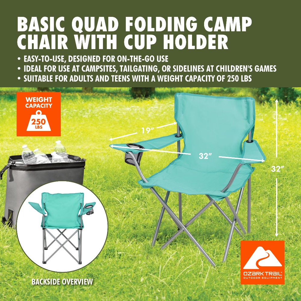 折りたたみ式クワッドキャンプチェア カップホルダー付き ポー - Outdoor Camping Table And Chairs のレビューと価格