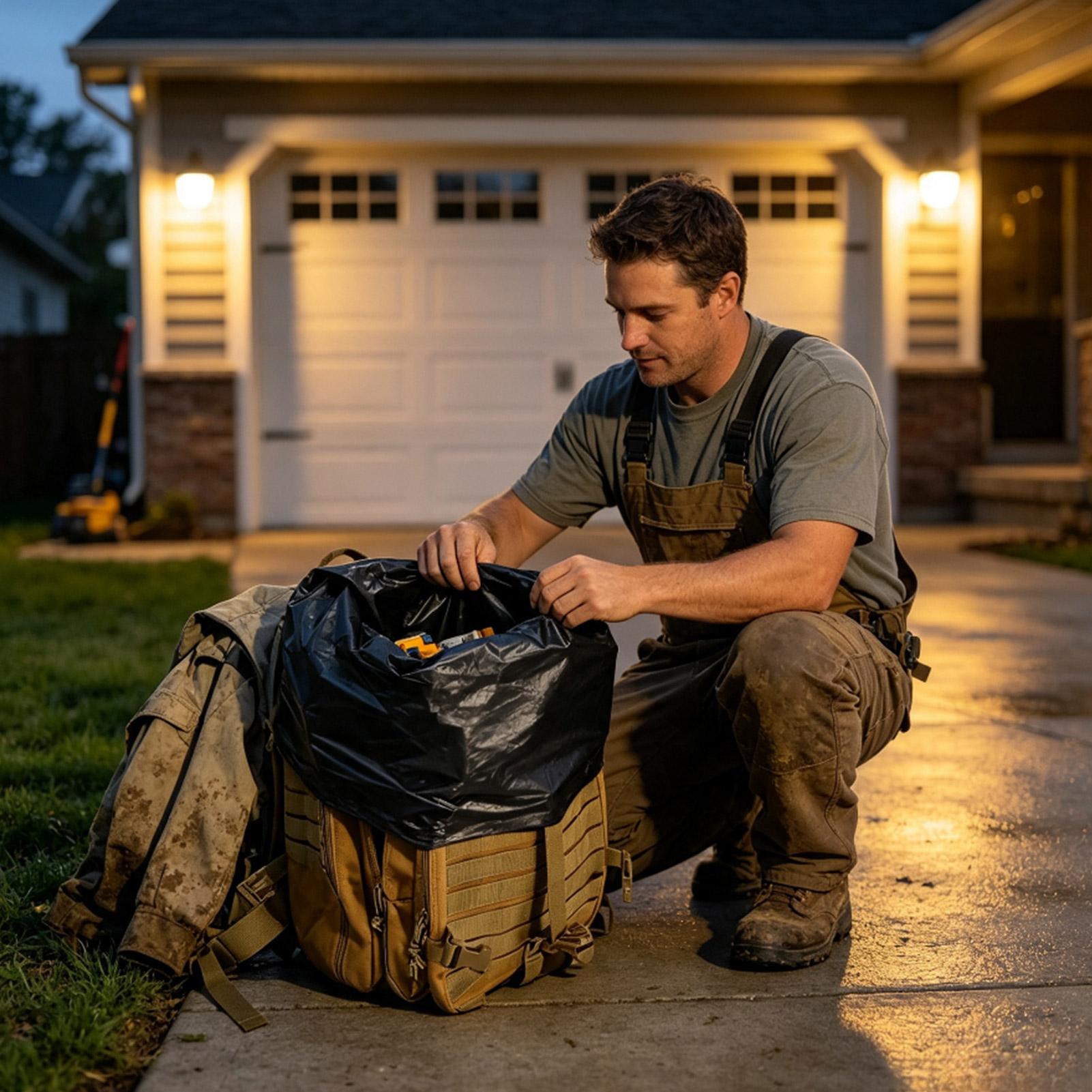 防水バックパックライナー 10枚セット マットブラック 高耐 - Outdoor Camping Backpack のレビューと価格
