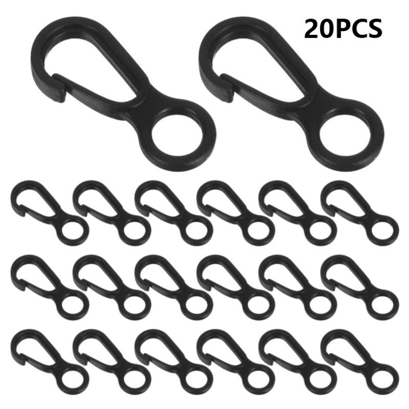 20個の耐久性のある黒いプラスチック製スナップフック、丈夫な - Outdoor Activities In Camping のレビューと価格