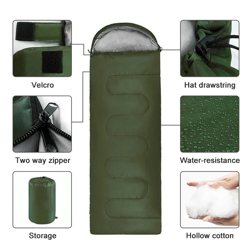 超軽量防水4シーズン対応封筒型寝袋、キャンプ、ハイキング、バ - Ultralight Sleeping Bag のレビューと価格