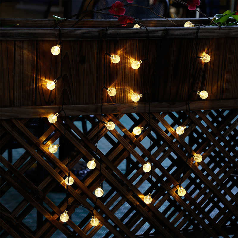ソーラークリスタルボールフェアリーストリングライト屋外装飾キ - Outdoor Camping Lights String のレビューと価格