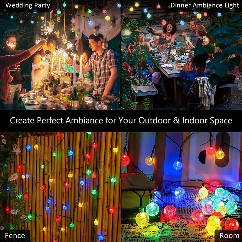ソーラークリスタルボールフェアリーストリングライト屋外装飾キ - Outdoor Camping Lights String のレビューと価格