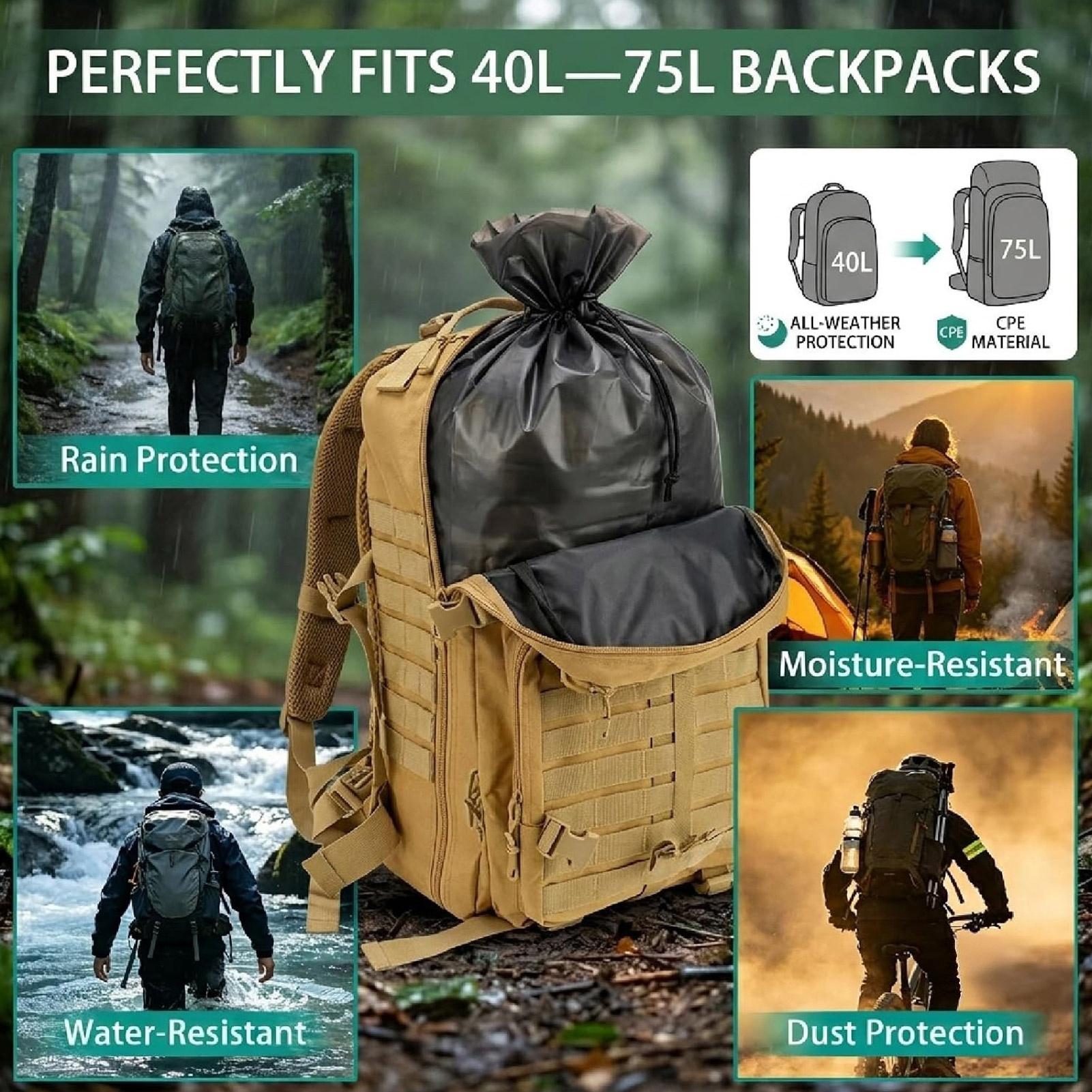 バックパックライナー 防水 10枚入り 大容量 高耐久性 保 - Outdoor Camping Backpack のレビューと価格