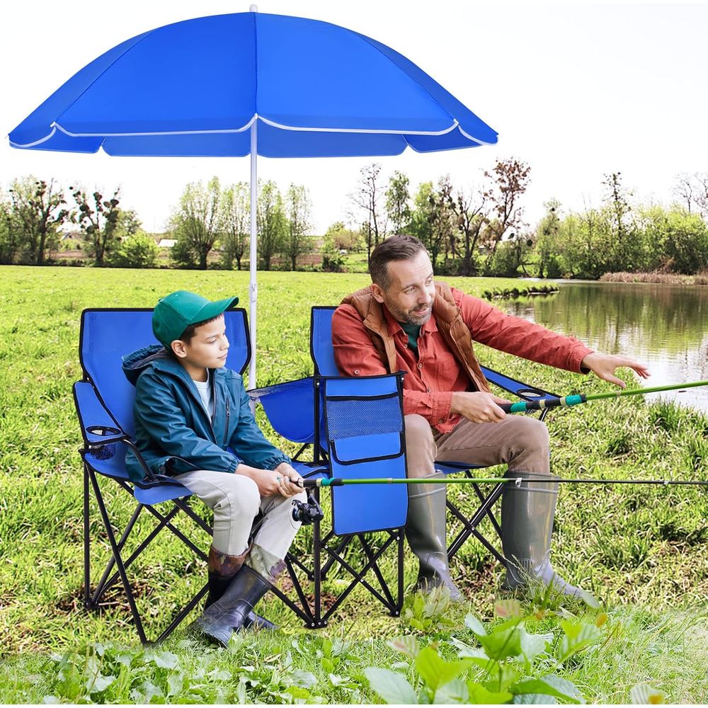 持ち運び可能な折りたたみ式ピクニックチェア、取り外し可能な傘 - Outdoor Camping Table And Chairs のレビューと価格
