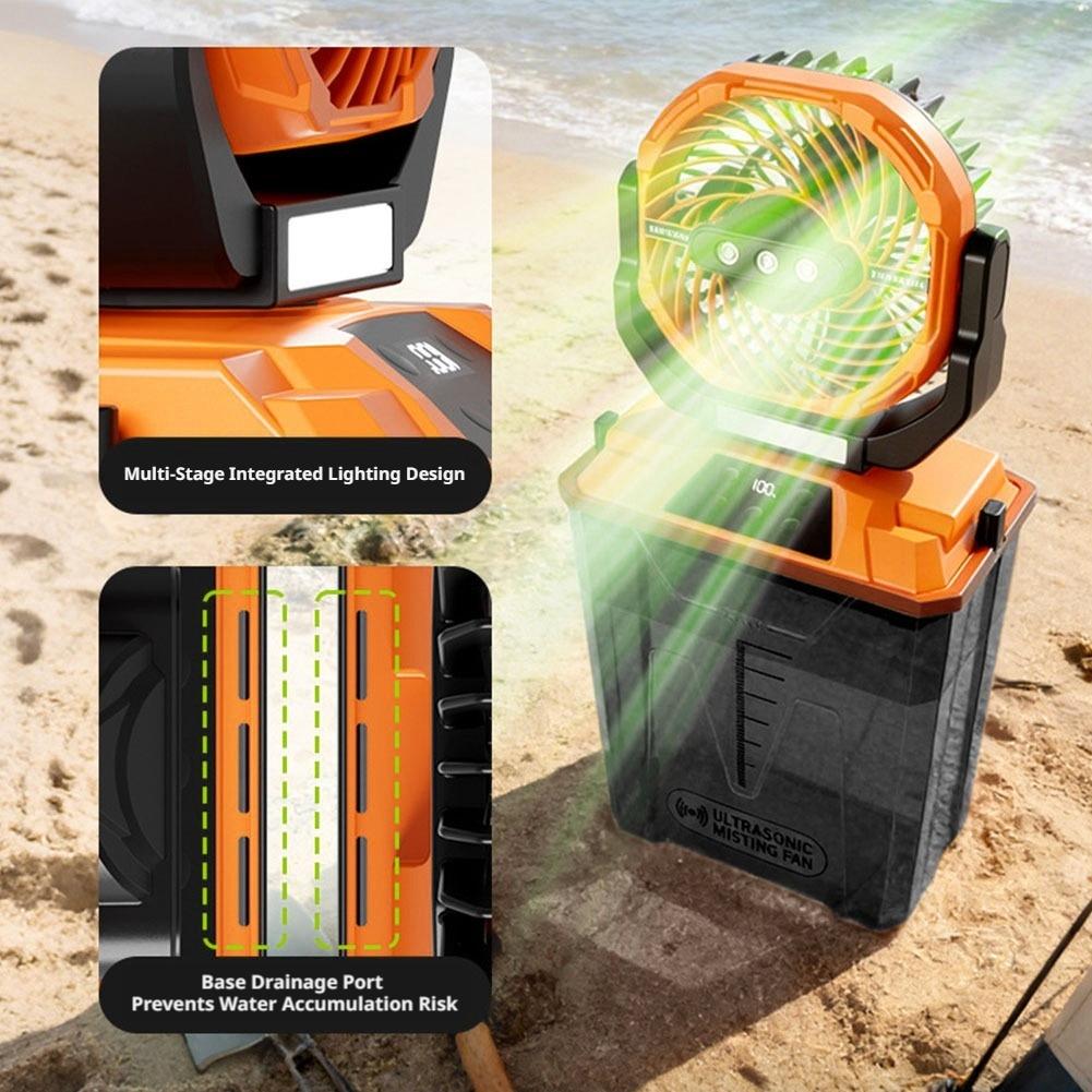 新型屋外ミストファン キャンプ用冷却ポータブルファン テント - Outdoor Camping Misting Fan のレビューと価格