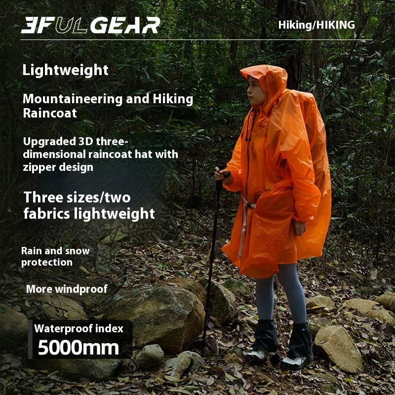3F UL GEAR ジッパーレインコート 15D ナイロン - Camping Rain Poncho のレビューと価格