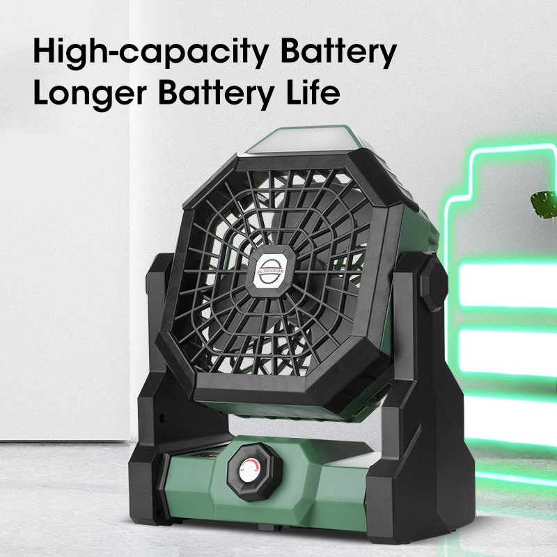 10000mAh キャンプファン LED ランタン付きポータ - Outdoor Camping Misting Fan のレビューと価格