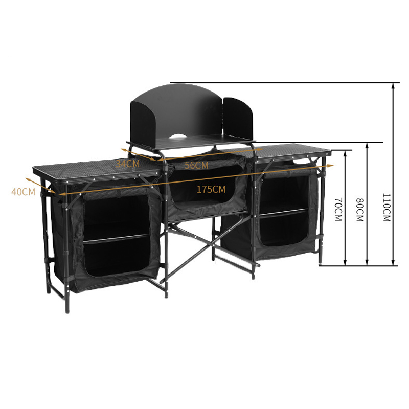 モダンな多機能アルミ製折りたたみ式キャンプテーブル、ポータブ - Outdoor Camping Cooking Table のレビューと価格