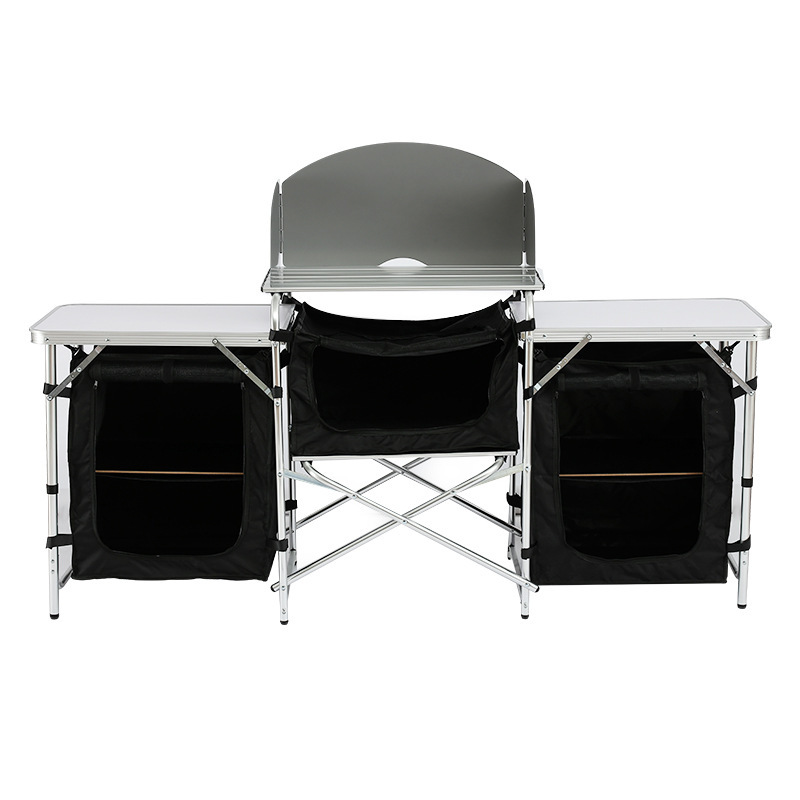 モダンな多機能アルミ製折りたたみ式キャンプテーブル、ポータブ - Outdoor Camping Cooking Table のレビューと価格