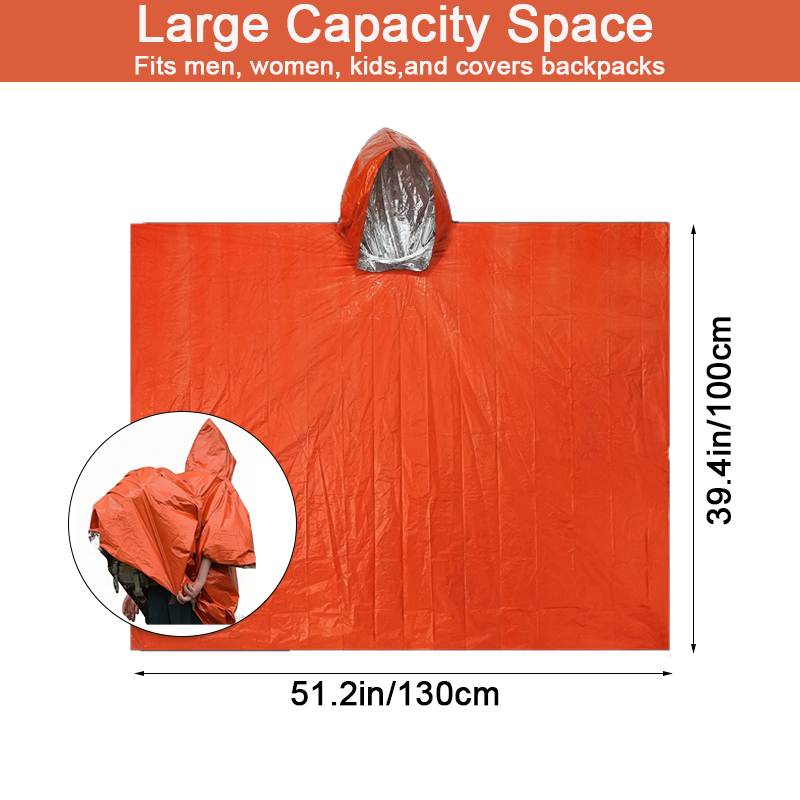 SSUNTAK 緊急サバイバルレインポンチョ 防水保温ブラン - Camping Rain Poncho のレビューと価格